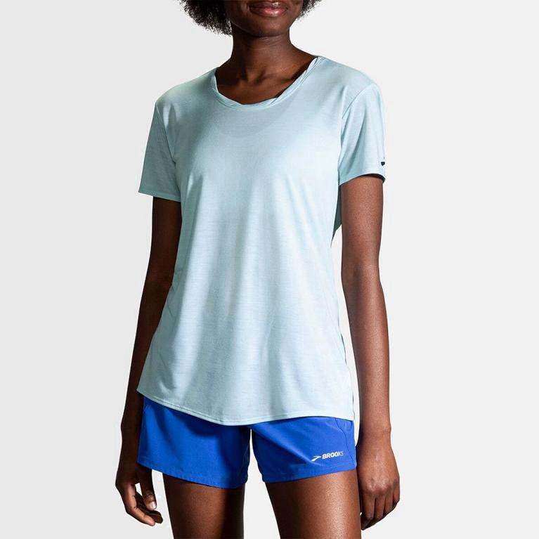 Brooks Distance - Camisetas Manga Corta Mujer - Azules (QVEF-23096)